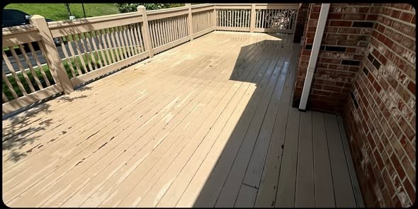 Wood deck before cleaning
